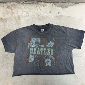 The Beatles Graphic T Shirt Cropped Acid Wash XL